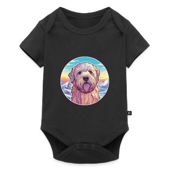 Soft Coated Wheaten Terrier Dog Breed Cartoon Kawa - Baby Premium short-sleeve bodysuit - black - Front