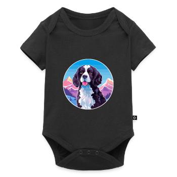 Stabyhoun Stabij Chien Race Cartoon Kawaii Watercol - Body à manches courtes Premium Bébé - noir - Devant