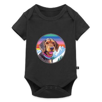 Wirehaired Dachshund Dog Breed Cartoon Kawaii Wate - Baby Premium short-sleeve bodysuit - black - Front