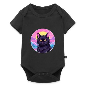 Bombay Cat Colorful Cartoon Watercolor Illustratio - Baby Premium short-sleeve bodysuit - black - Front