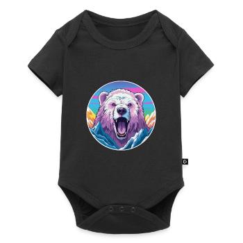 Ours Aquarelle Dessin Animé Kawaii Animal De Compagnie Coloré - Body à manches courtes Premium Bébé - noir - Devant