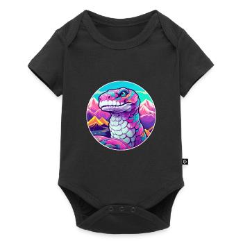 Serpent Aquarelle Dessin Animé Kawaii Animal De Compagnie Animal Colorfu - Body à manches courtes Premium Bébé - noir - Devant