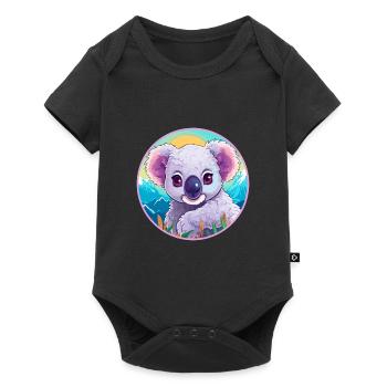 Koala Watercolor Cartoon Kawaii Pet Animal Colorfu - Baby Premium short-sleeve bodysuit - black - Front