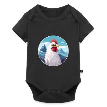 Chicken Watercolor Cartoon Kawaii Pet Animal Color - Baby Premium short-sleeve bodysuit - black - Front