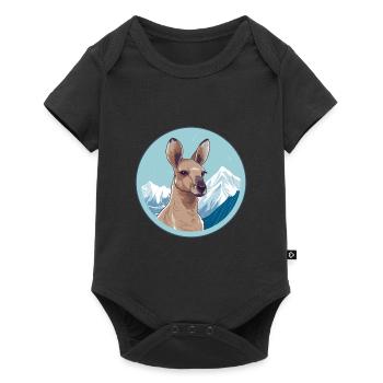 Kangourou Aquarelle Dessin Animé Kawaii Animal Animal Colo - Body à manches courtes Premium Bébé - noir - Devant