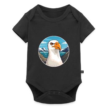 Albatross Watercolor Cartoon Kawaii Pet Animal Col - Baby Premium short-sleeve bodysuit - black - Front