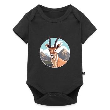 Antilope aquarelle dessin animé kawaii animal animal Colo - Body à manches courtes Premium Bébé - noir - Devant