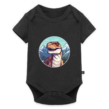 Dinosaure Aquarelle Dessin Animé Kawaii Animal Animal Colo - Body à manches courtes Premium Bébé - noir - Devant