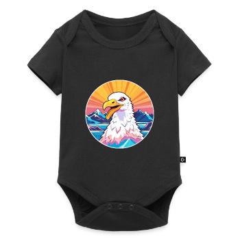 Seagull Watercolor Cartoon Kawaii Pet Animal Color - Baby Premium short-sleeve bodysuit - black - Front