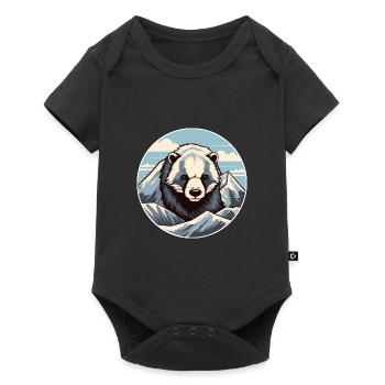Blaireau Aquarelle Dessin Animé Kawaii Animal De Compagnie Colorf - Body à manches courtes Premium Bébé - noir - Devant