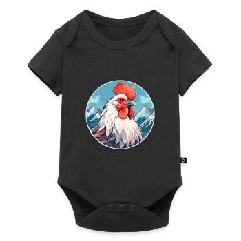 Rooster Watercolor Cartoon Kawaii Pet Animal Color - Baby Premium short-sleeve bodysuit - black - Front