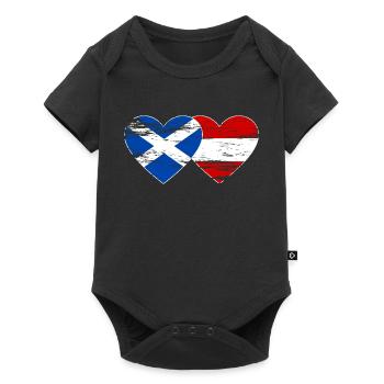 Ecosse Autriche drapeau coeur utilisé - Body à manches courtes Premium Bébé - noir - Devant