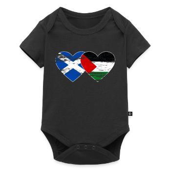 Ecosse Palestine drapeau coeur utilisé - Body à manches courtes Premium Bébé - noir - Devant