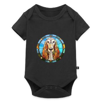 Afghan Hound Dog Breed Stained Glass Colorful Wate - Baby Premium short-sleeve bodysuit - black - Front