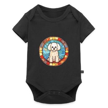 Bichon Frise Dog Breed Stained Glass Colorful Wate - Baby Premium short-sleeve bodysuit - black - Front
