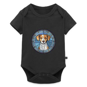 Bleu De Gascogne Chien Race Vitrail Coloré - Body à manches courtes Premium Bébé - noir - Devant