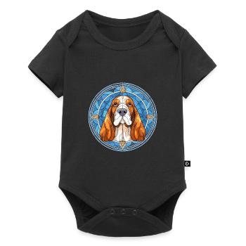 Basset Bleu De Gascogne Dog Breed Stained Glass Co - Baby Premium short-sleeve bodysuit - black - Front