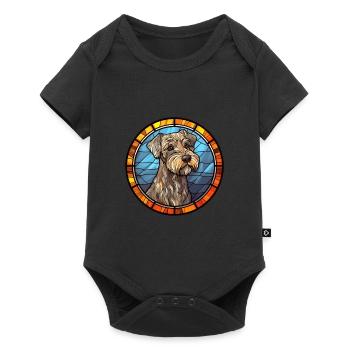 Cesky Terrier Hunderasse Buntes Glas Wat - Baby Premium Kurzarmbody - Schwarz - Vorne
