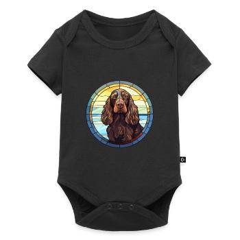 Boykin Spaniel chien race vitrail coloré Wa - Body à manches courtes Premium Bébé - noir - Devant