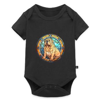 Chinois Shar Pei chien race vitrail coloré - Body à manches courtes Premium Bébé - noir - Devant