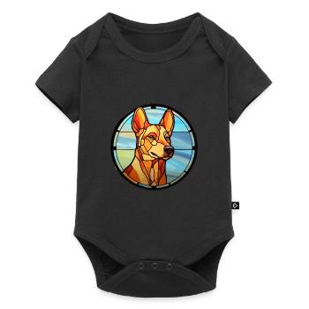 Tchécoslovaque Vlcak chien race vitrail Colo - Body à manches courtes Premium Bébé - noir - Devant