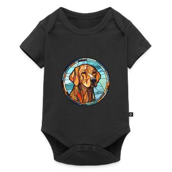 Danois Broholmer chien race vitrail coloré - Body à manches courtes Premium Bébé - noir - Devant
