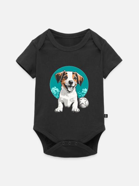 Jack Russel - Baby Premium Kurzarmbody - Schwarz