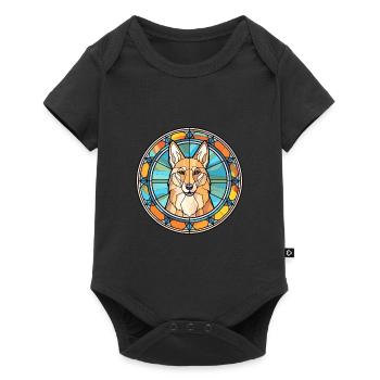 Ostsibirische Laika-Hunderasse Buntglasfarbe - Baby Premium Kurzarmbody - Schwarz - Vorne
