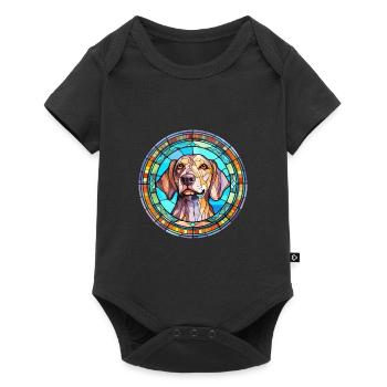 Gascon Saintongeois chien race vitrail Colorf - Body à manches courtes Premium Bébé - noir - Devant