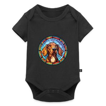 German Hound Dog Breed Stained Glass Colorful Wate - Baby Premium short-sleeve bodysuit - black - Front
