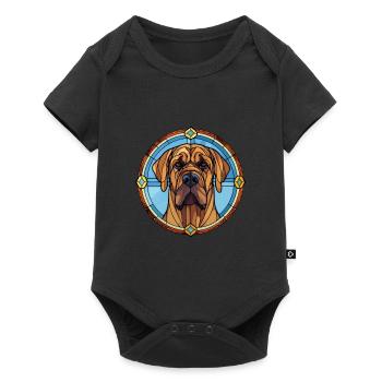 Brasileiro chien race vitrail coloré waterc - Body à manches courtes Premium Bébé - noir - Devant
