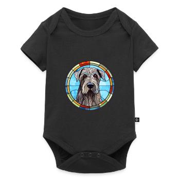 Giant Schnauzer Dog Breed Stained Glass Colorful W - Baby Premium short-sleeve bodysuit - black - Front