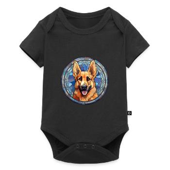 Kai Ken chien race vitrail coloré Watercolo - Body à manches courtes Premium Bébé - noir - Devant
