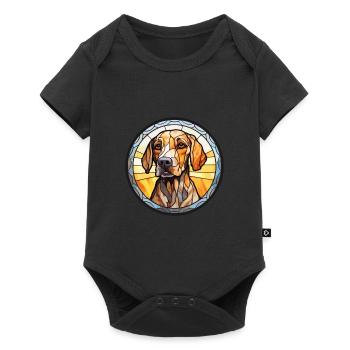 Leopard Cur Hund Rasse Buntes Glas Buntes Wasser - Baby Premium Kurzarmbody - Schwarz - Vorne