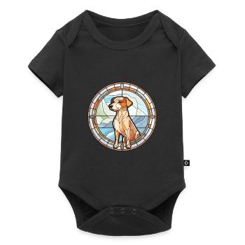 Italien Volpino chien race vitrail coloré W - Body à manches courtes Premium Bébé - noir - Devant