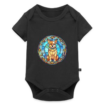 Middle Asian Ovtcharka Dog Breed Stained Glass Col - Baby Premium short-sleeve bodysuit - black - Front