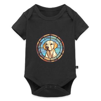 Labrador Dog Breed Stained Glass Colorful Watercol - Baby Premium short-sleeve bodysuit - black - Front