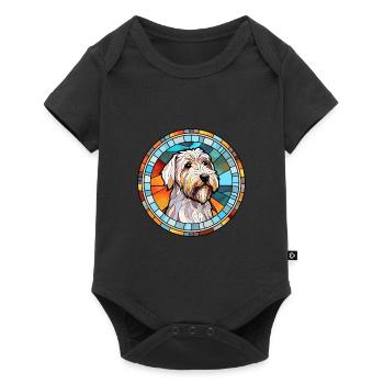 Sealyham Terrier Dog Breed Stained Glass Colorful - Baby Premium short-sleeve bodysuit - black - Front
