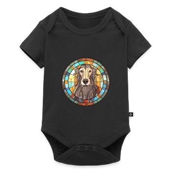 Scottish Deerhound Dog Breed Stained Glass Colorfu - Baby Premium short-sleeve bodysuit - black - Front