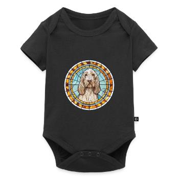 Spinone Italiano chien race vitrail coloré - Body à manches courtes Premium Bébé - noir - Devant