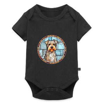 Sporting Lucas Terrier chien race vitrail Col - Body à manches courtes Premium Bébé - noir - Devant