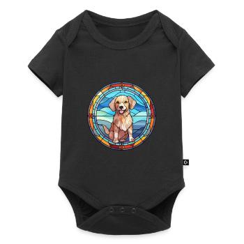 Taigan Kyrgyz Taighany Dog Breed Stained Glass Col - Baby Premium short-sleeve bodysuit - black - Front