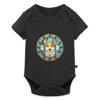 Tamaskan Dog Breed Stained Glass Colorful Watercol - Baby Premium short-sleeve bodysuit - black - Front