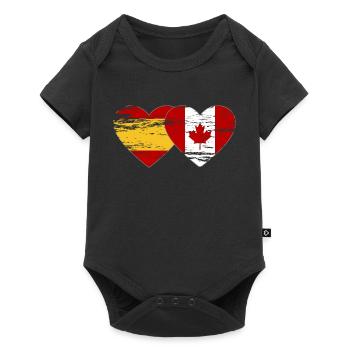 Coeur de drapeau Espagne Canada utilisé - Body à manches courtes Premium Bébé - noir - Devant