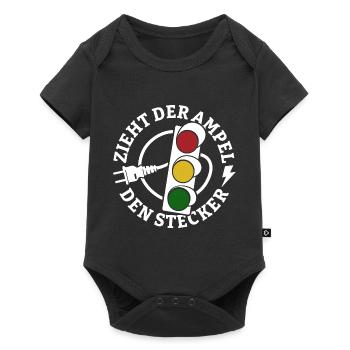 Zieht der Ampel den Stecker - Spruch - Baby Premium Kurzarmbody - Schwarz - Vorne