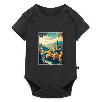 Lyon France Vintage Travel Souvenir Poster WPA Art - Baby Premium short-sleeve bodysuit - black - Front