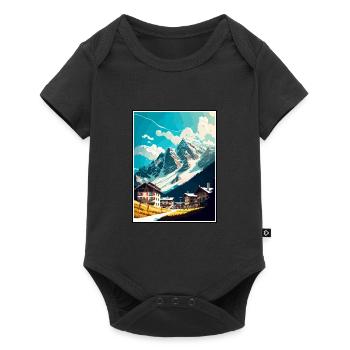 Lech Österreich Vintage Reiseposter WPA Souvenir - Baby Premium Kurzarmbody - Schwarz - Vorne