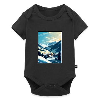 Saalbach Autriche Vintage voyage affiche Souvenir - Body à manches courtes Premium Bébé - noir - Devant