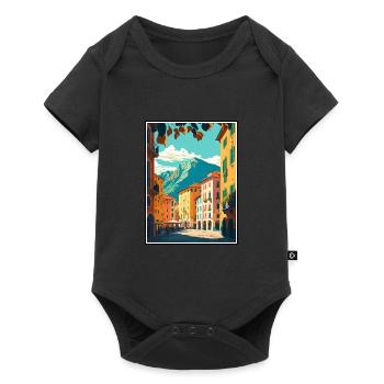 Trient Italien Dekoration Vintage Reiseposter WPA - Baby Premium Kurzarmbody - Schwarz - Vorne