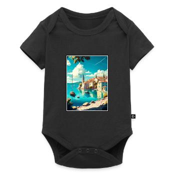 Cres Croatie Vintage voyage affiche WPA Souvenir - Body à manches courtes Premium Bébé - noir - Devant